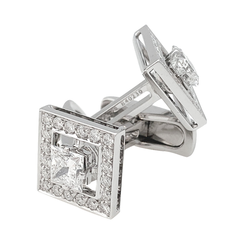 Boucheron "Ava" cufflinks, white gold and diamonds.