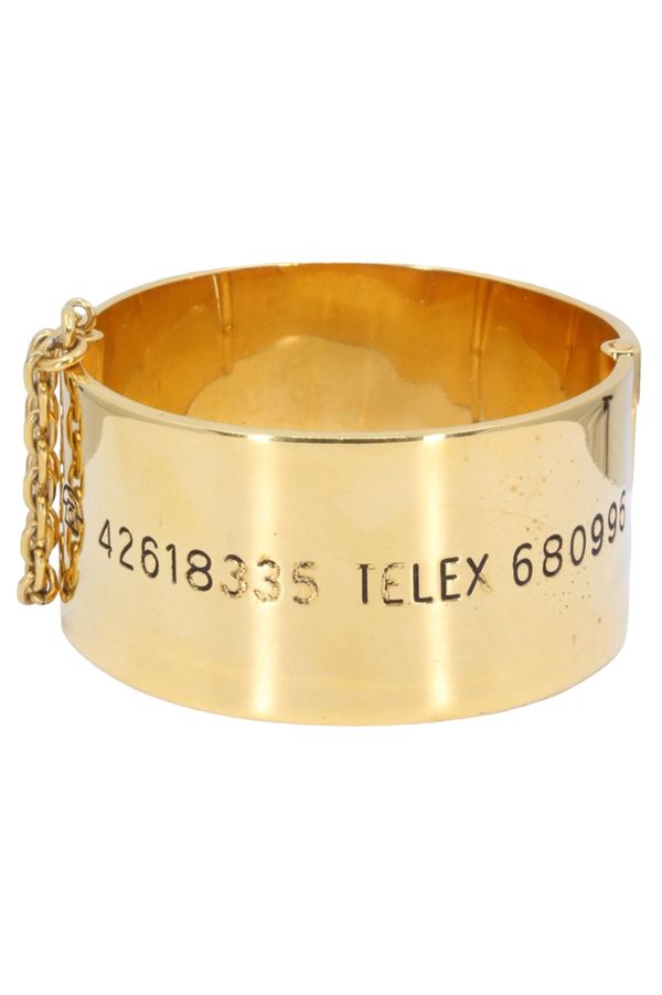 Chanel gold metal cuff bracelet