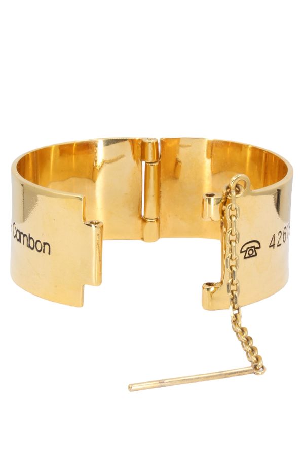 Chanel gold metal cuff bracelet