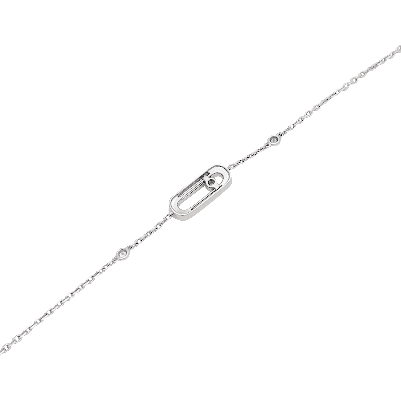 Bracelet Messika, "Move Uno", or blanc et diamants.