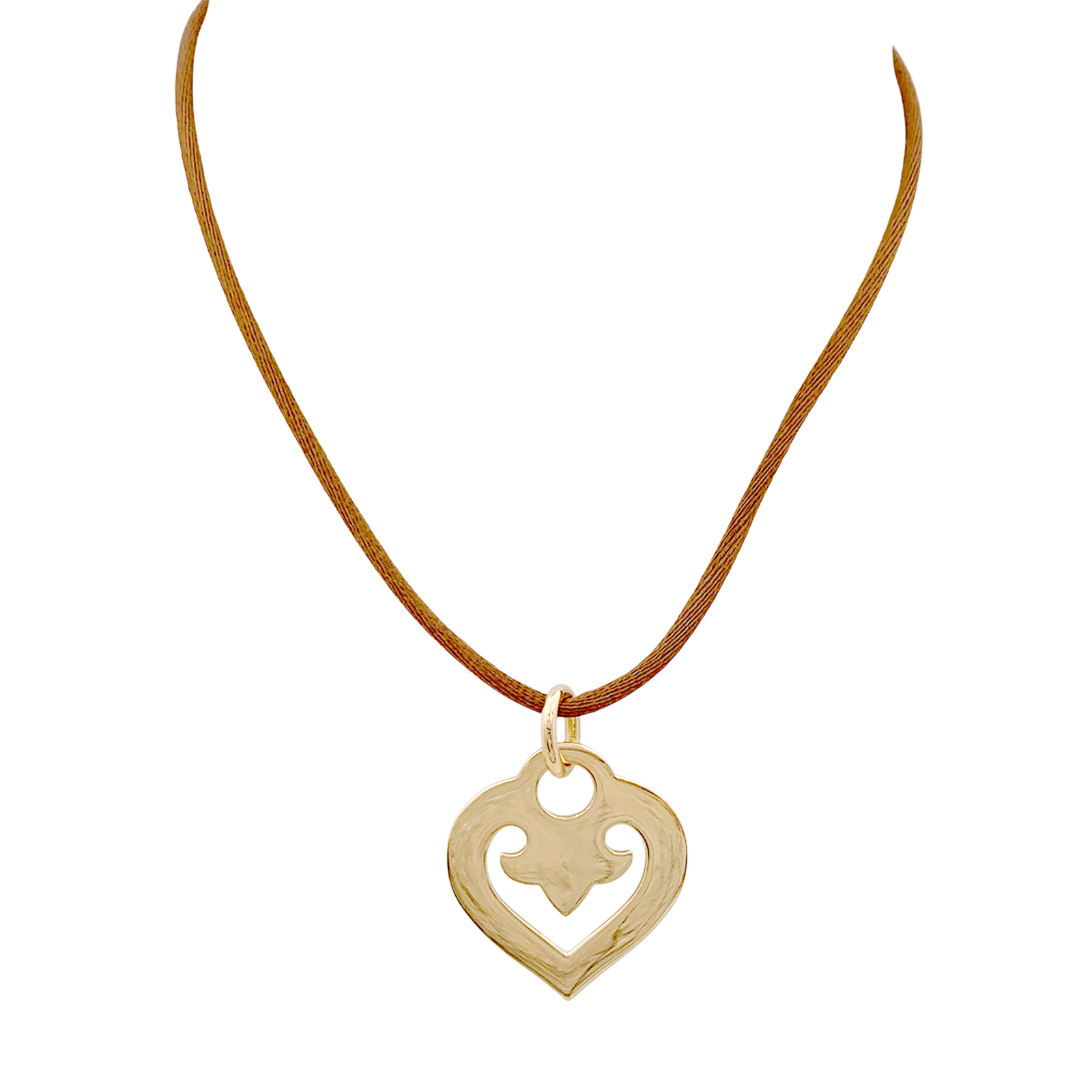 Pendentif O.J.Perrin, "Coeur Légendes", or jaune.