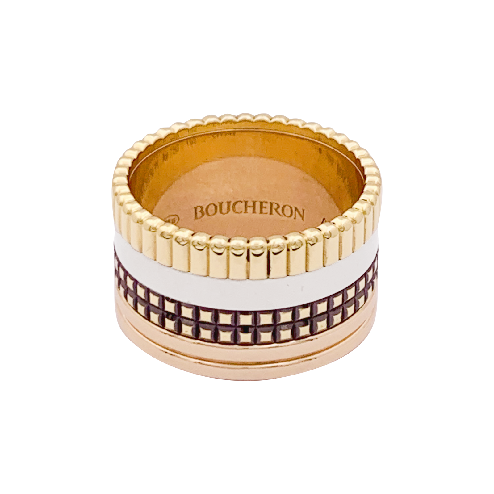 Bague Boucheron "Quatre Classique Large" trois ors.