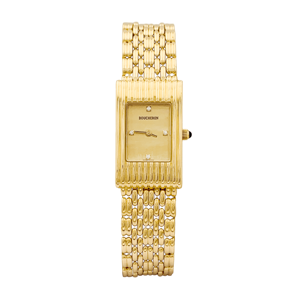 Montre Boucheron, "Reflet", or jaune, diamants.
