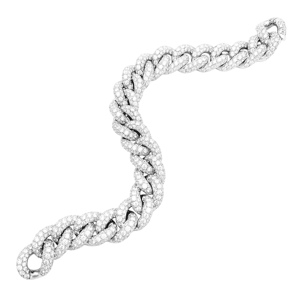 Bracelet Pomellato, "Catene", or blanc et diamants.