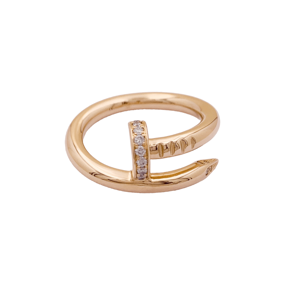 Bague Cartier, "Juste un Clou", or rose, diamants.