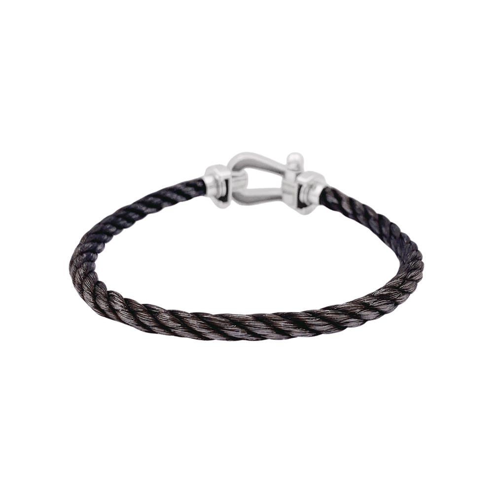 Bracelet Fred, "Force 10", or blanc, corderie.