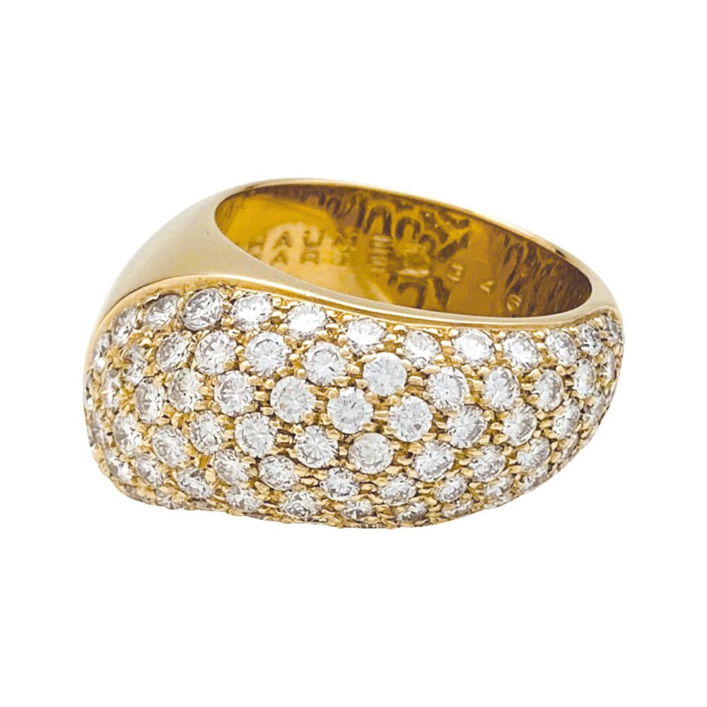Bague Chaumet, modèle "Hommage à Venise", en or jaune et diamants. T54 - Maison Eloe