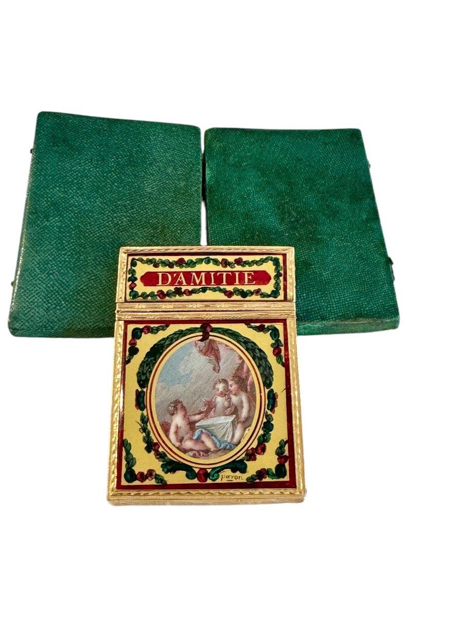 Louis XV Period Gold and Painted Dance Card