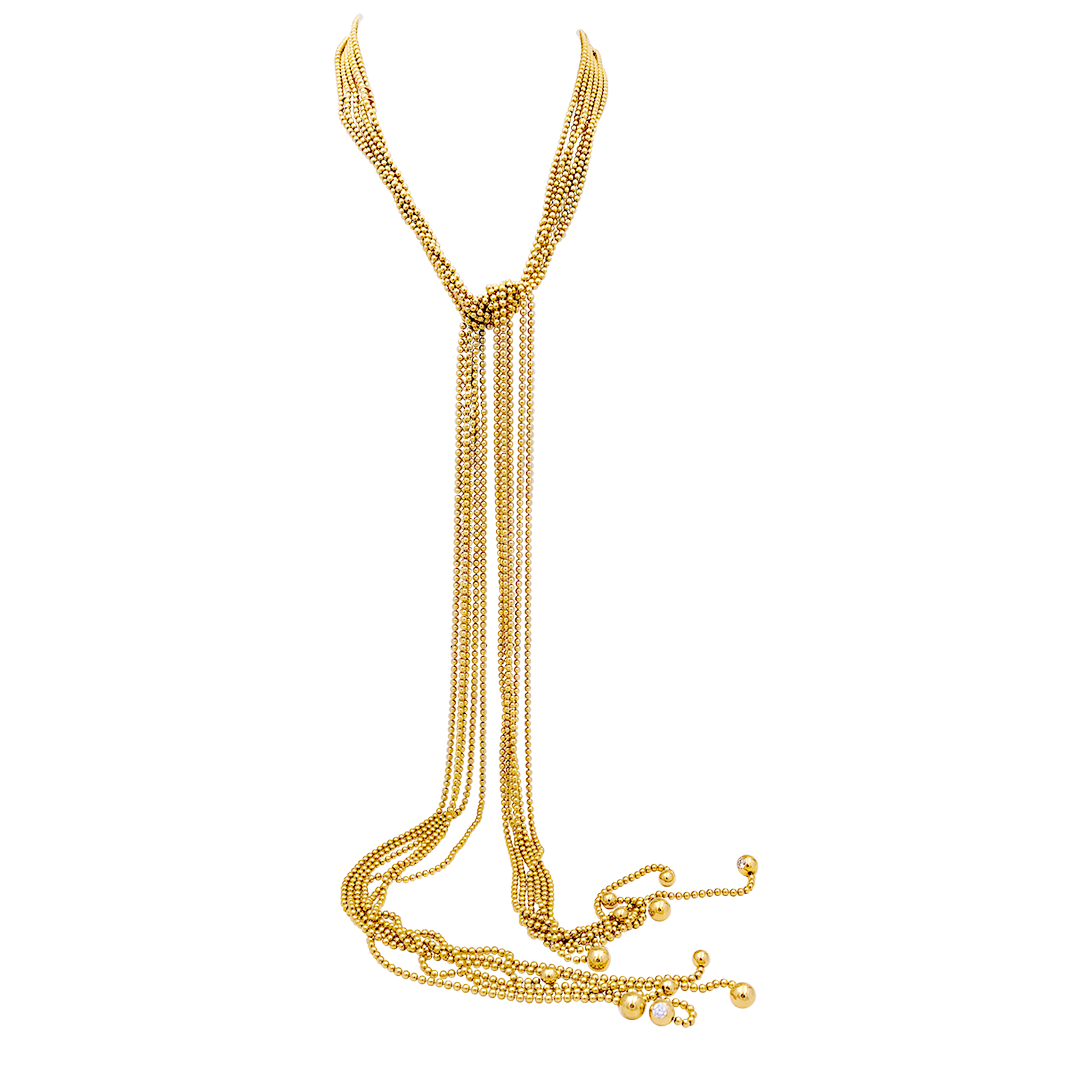 Collier Cartier, "Draperie", or jaune, diamants.