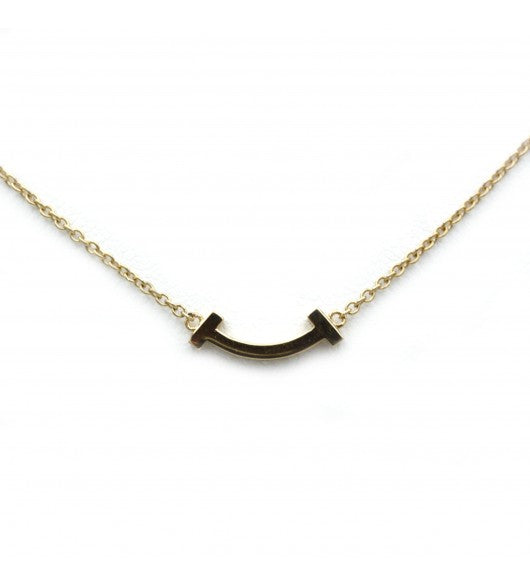 Tiffany, Smile T Necklace, Yellow Gold Diamonds