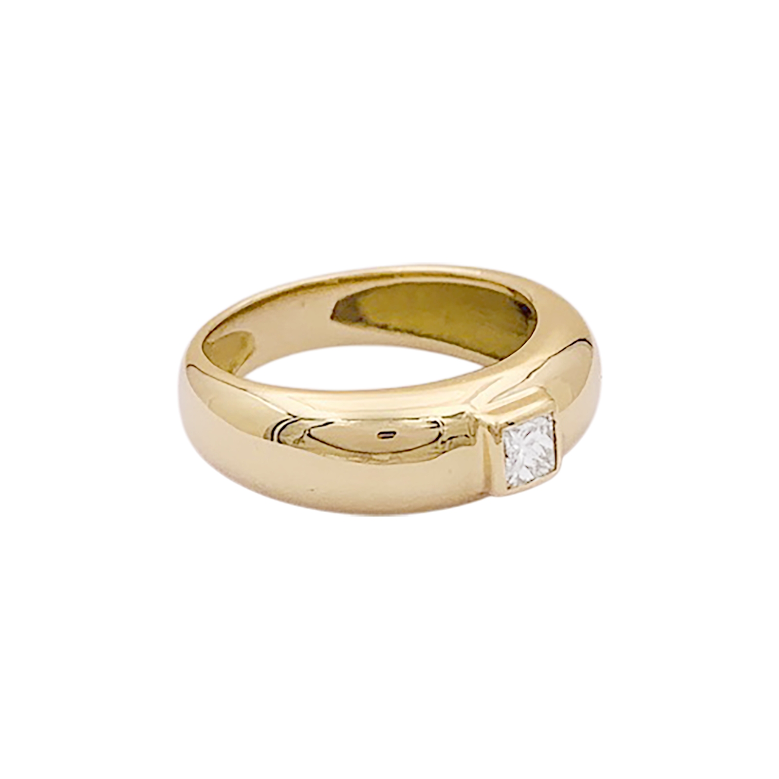 Bague Chaumet, "Anneau", or jaune, diamant princesse.