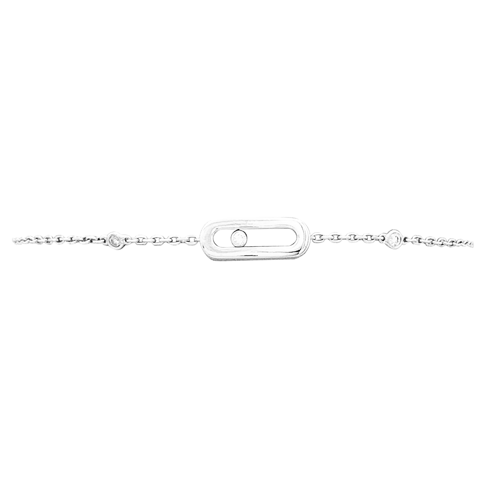 Bracelet Messika, "Move Uno", or blanc et diamants.