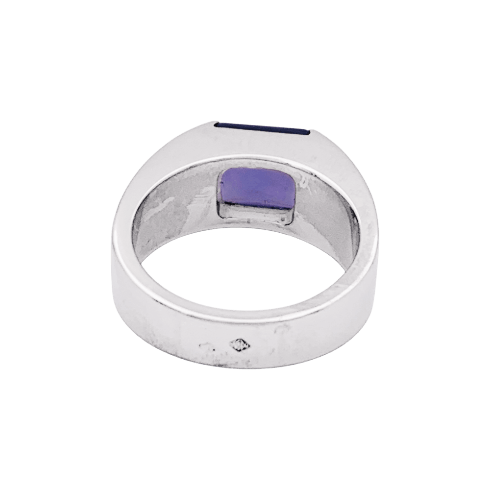 Bague CARTIER Tank, or blanc, calcédoine.