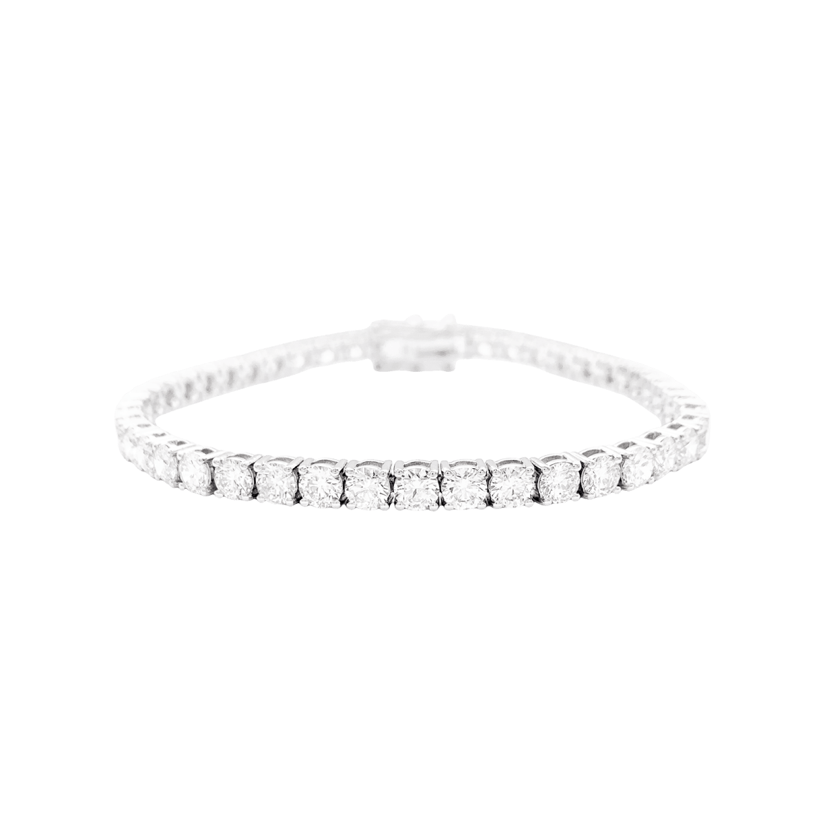 Bracelet ligne or blanc et diamants. - Maison Eloe