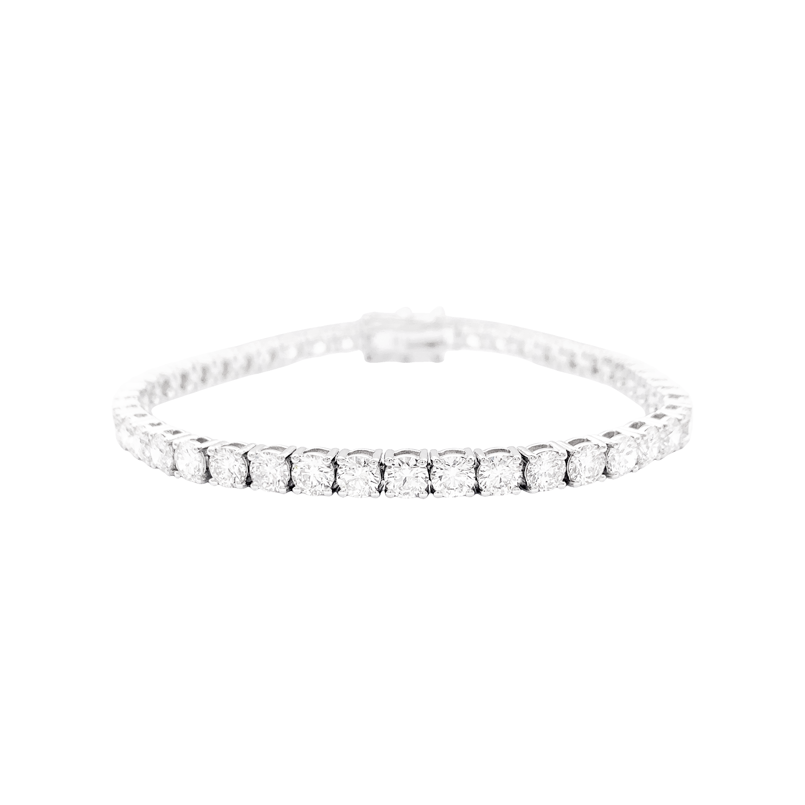 Bracelet ligne or blanc et diamants.