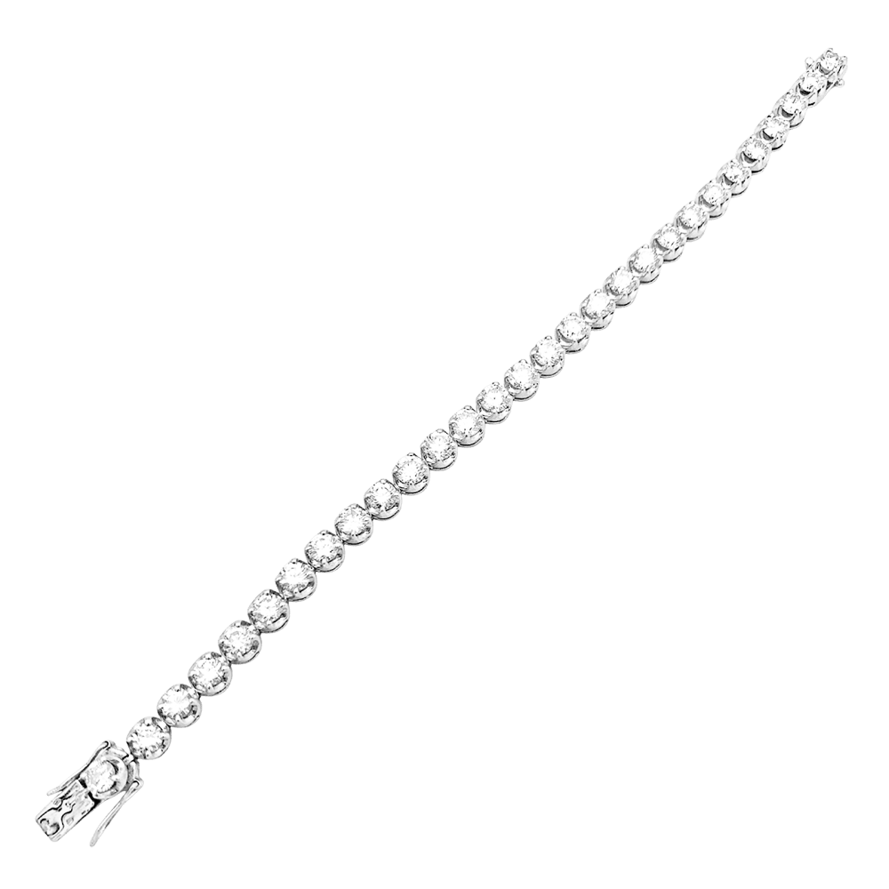 Bracelet ligne, or blanc et diamants.