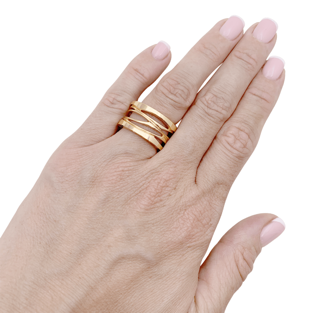 Bague Bulgari “B.Zero1 Zaha Hadid" en or rose.