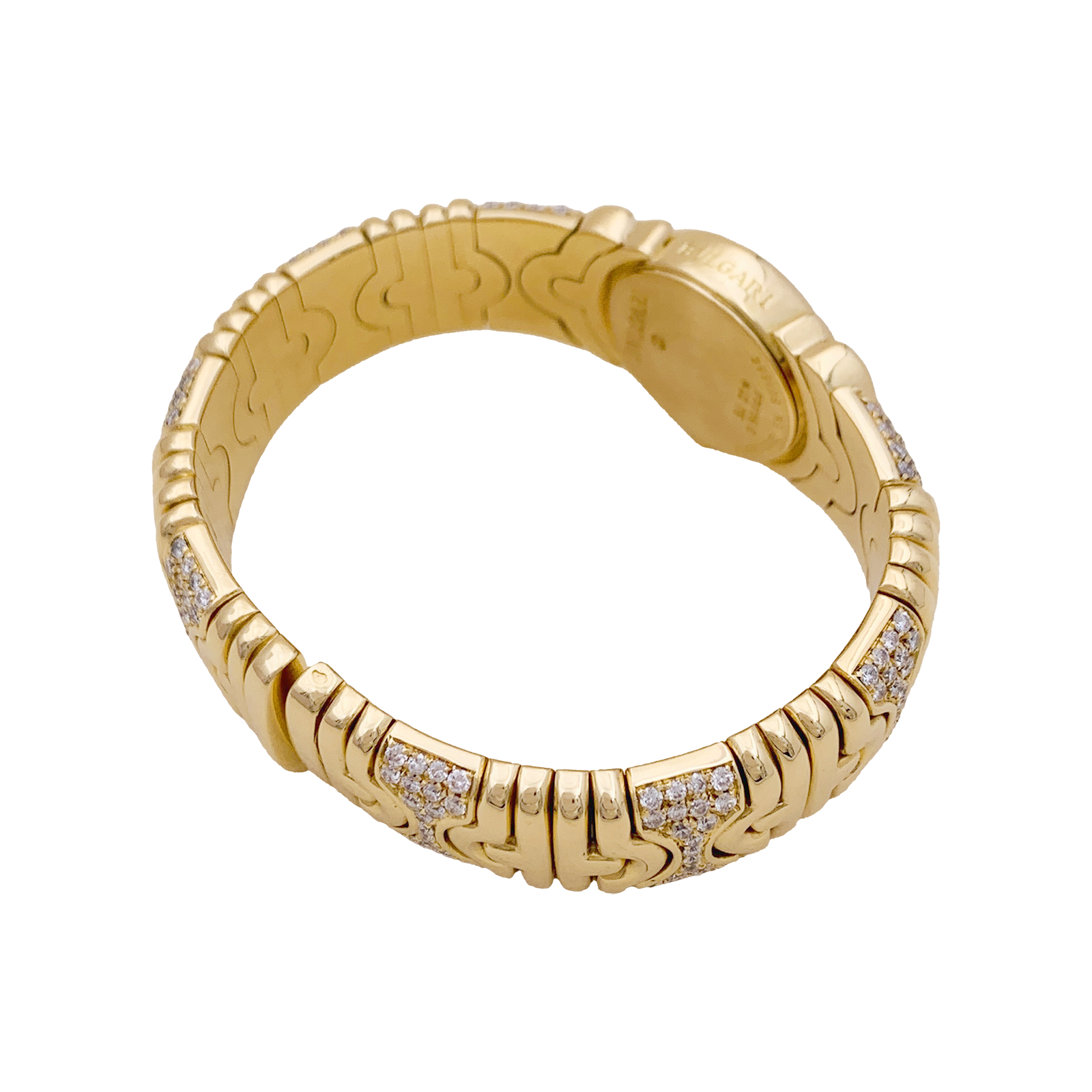 Montre Bulgari,"Parentesi", en or jaune, diamants.