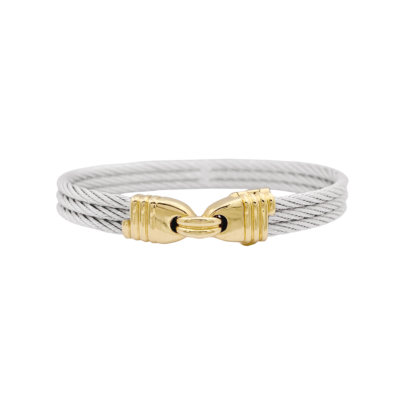 Bracelet vintage Fred, "Force 10", or et acier.