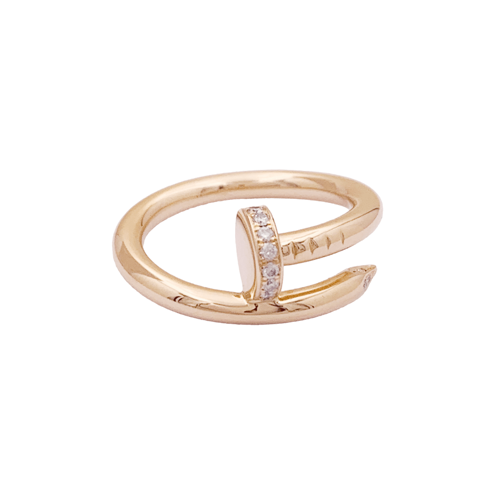 Bague Cartier, "Juste un Clou", or rose et diamants.