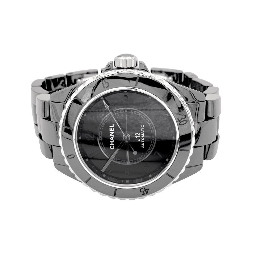 Montre Chanel, "J12 Phantom", céramique noire, acier.