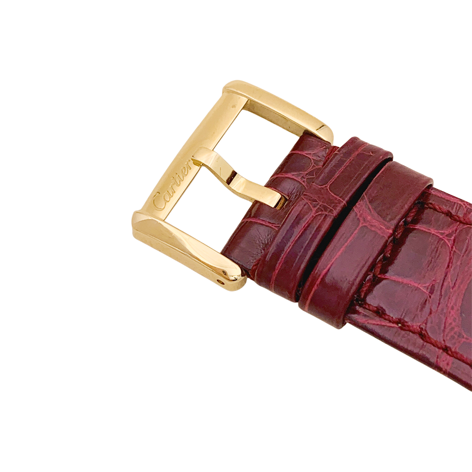 Montre Cartier, "Tank Divan", or jaune et diamants.