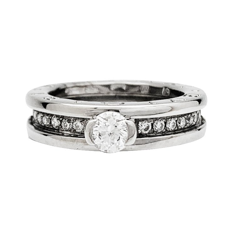 Bague Bulgari, "B.Zero1", or blanc et diamant central - Maison Eloe
