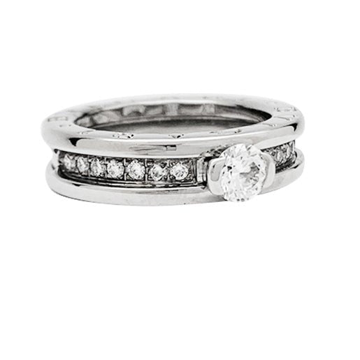 Bague Bulgari, "B.Zero1", or blanc et diamant central - Maison Eloe
