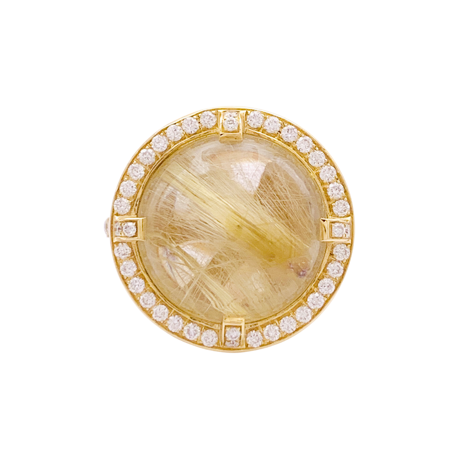 Bague CHAUMET, "Attrape Moi Si Tu M’aimes", "Galet", or jaune, diamants, quartz rutile.