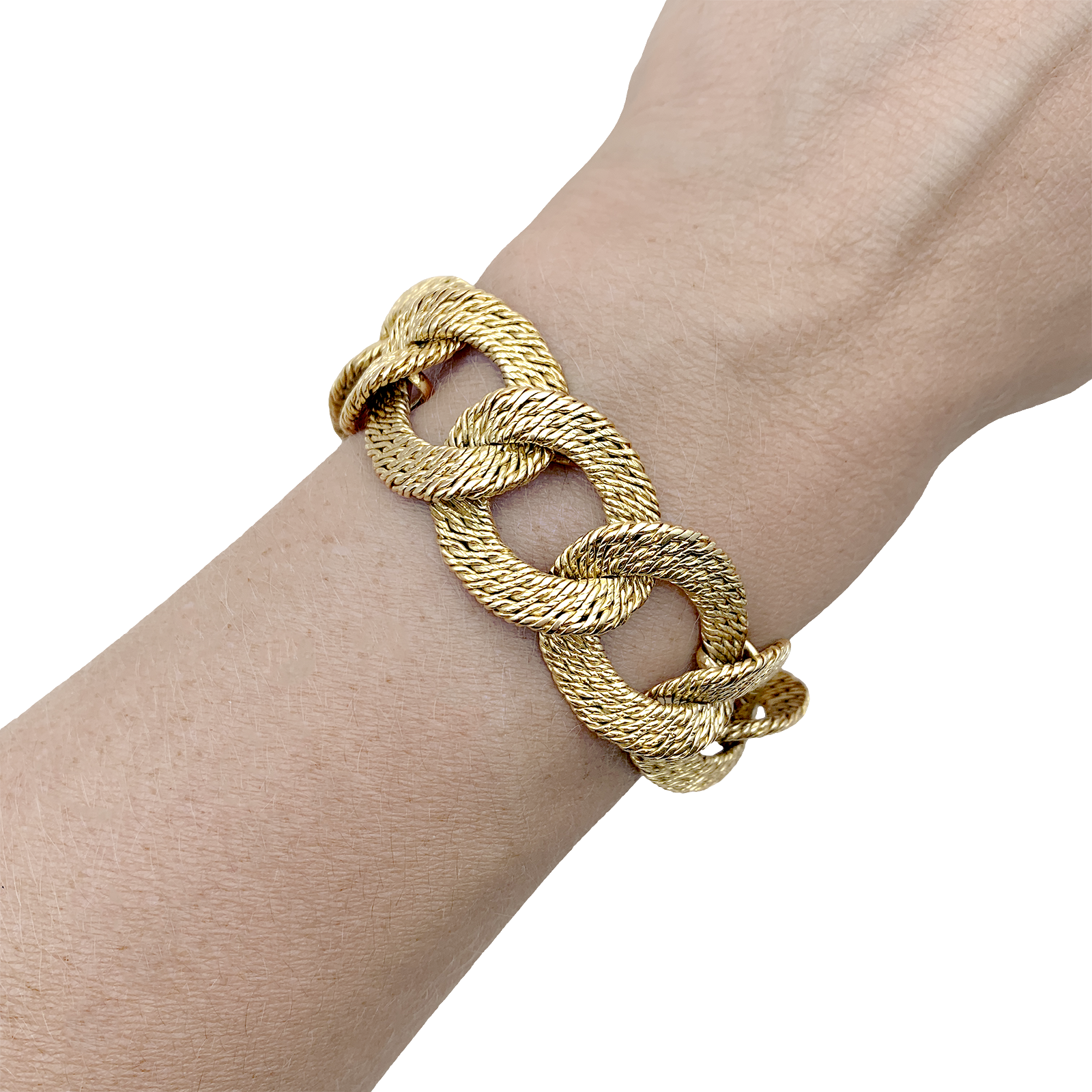 Bracelet Georges Lenfant, maillons "paillettes".