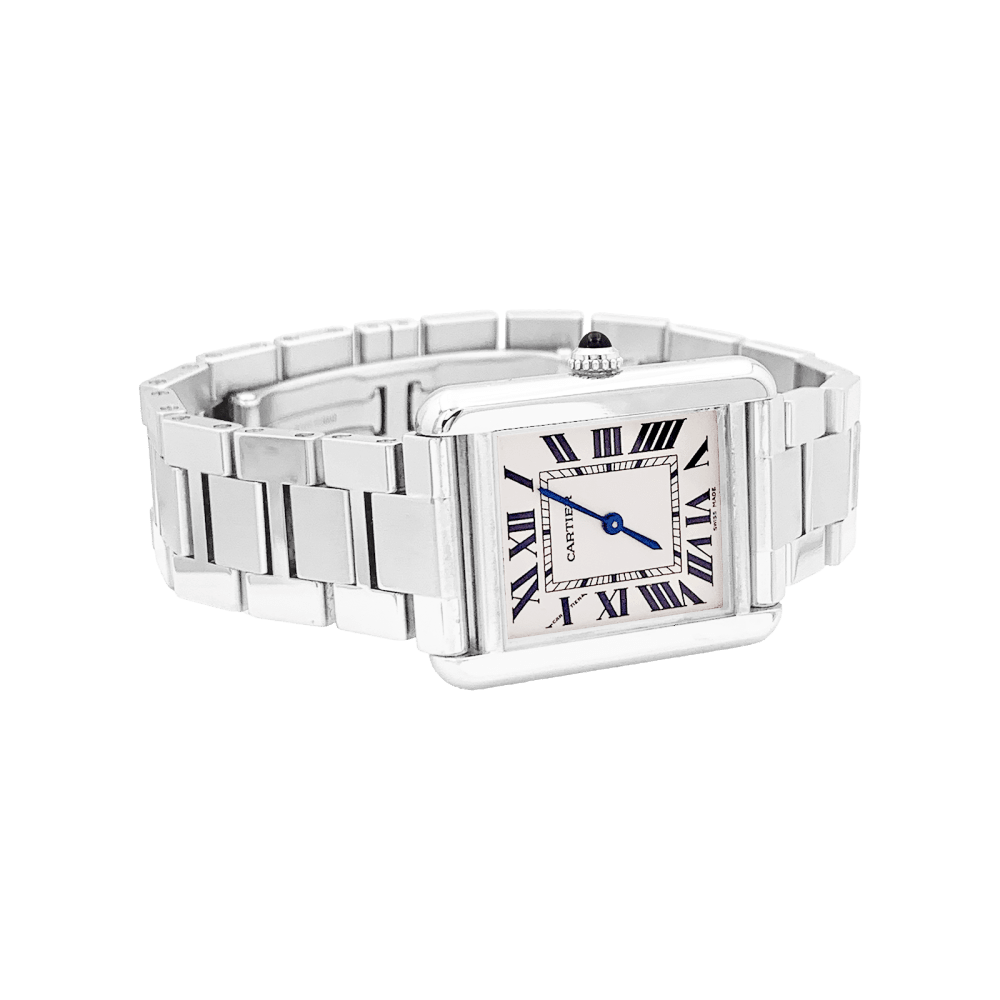 Montre Femme CARTIER, « Tank Solo », acier.