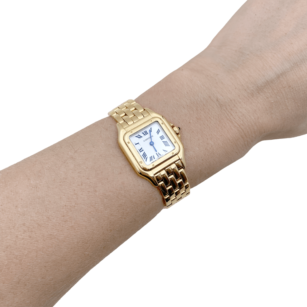 Montre Cartier, "Panthère", or jaune.