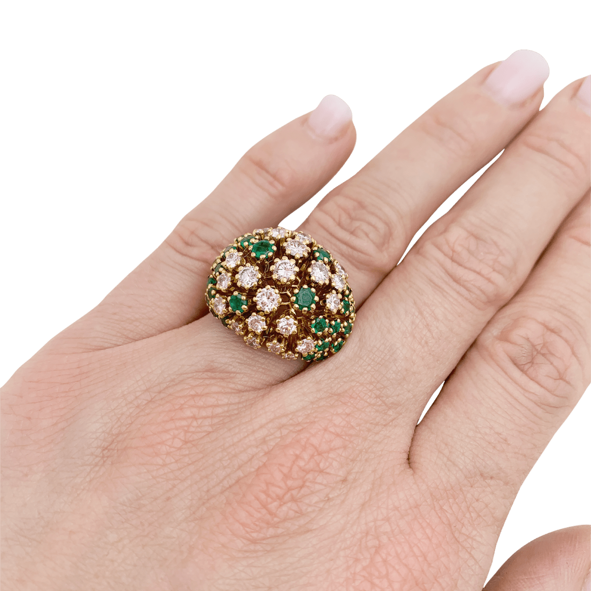 Bague Patek Philippe or jaune, diamants, émeraudes. - Maison Eloe