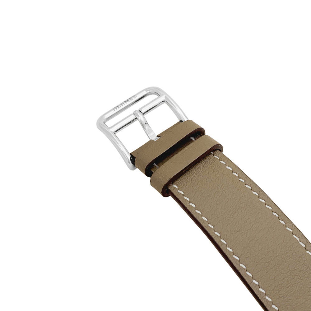 Montre Hermès, "Cape Cod", acier, cuir.
