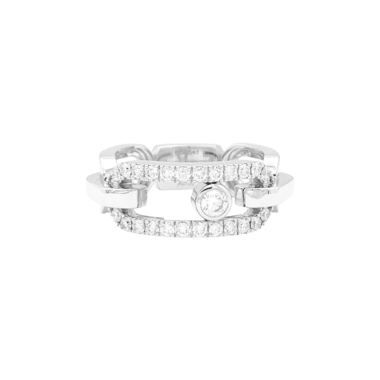 Bague Messika, "Move Link", or blanc, diamants.