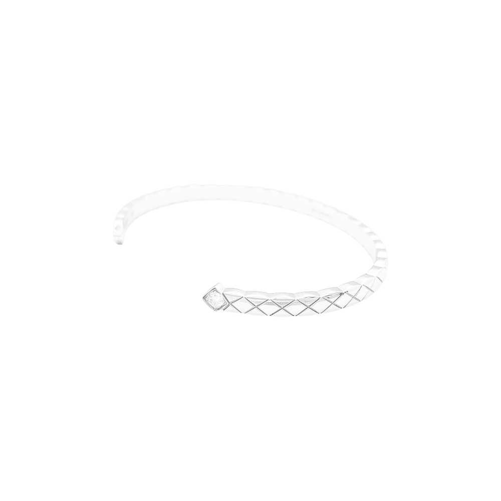 Bracelet Chanel, "Coco Crush", or blanc, diamants.