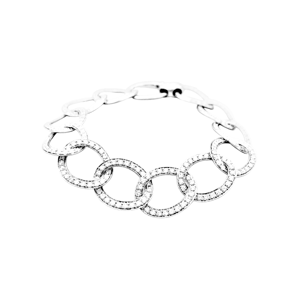 Bracelet Pomellato, "Brera", or blanc et diamants. - Maison Eloe