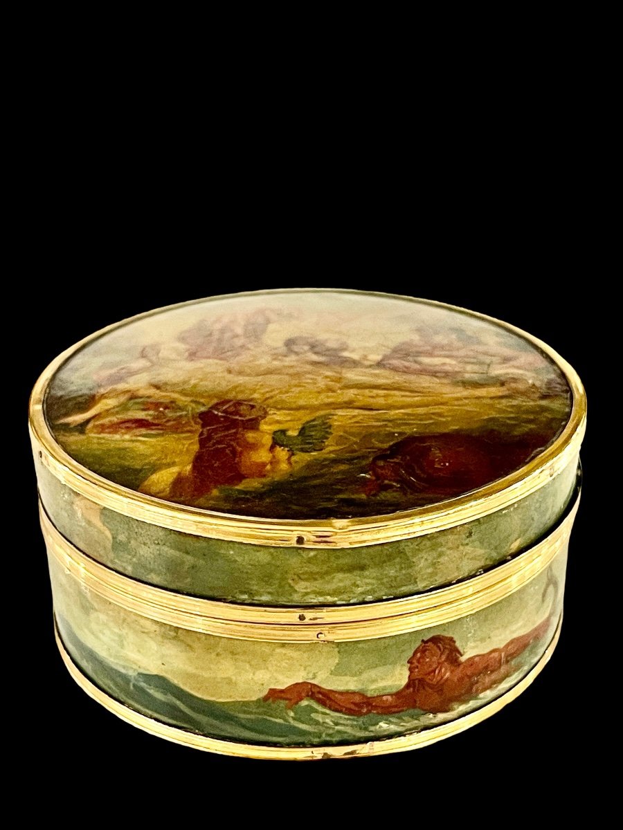 Happiness box in Vernis Martin with Venus decoration, Louis XVI period
