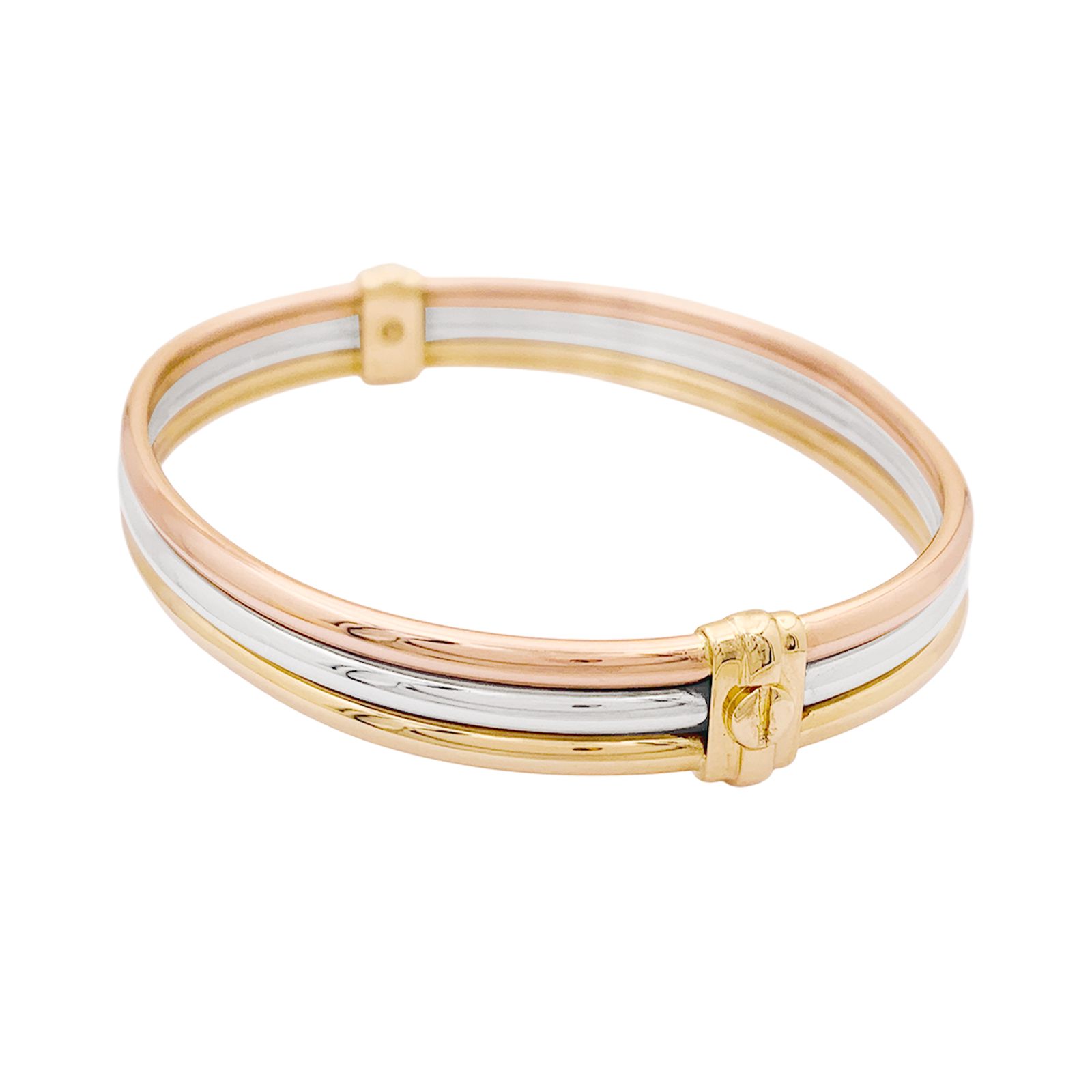 Bracelet vintage Cartier, trois ors.