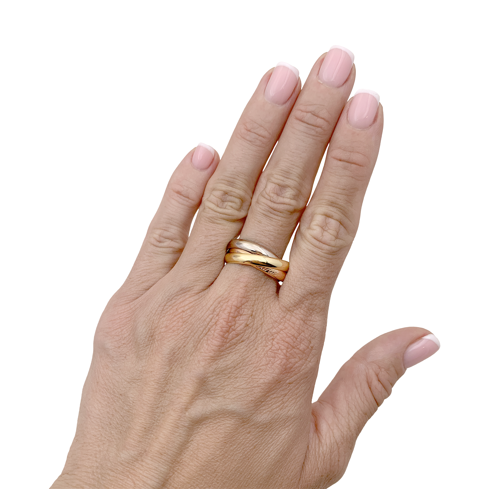 Bague Cartier, "Trinity Classique", trois ors.