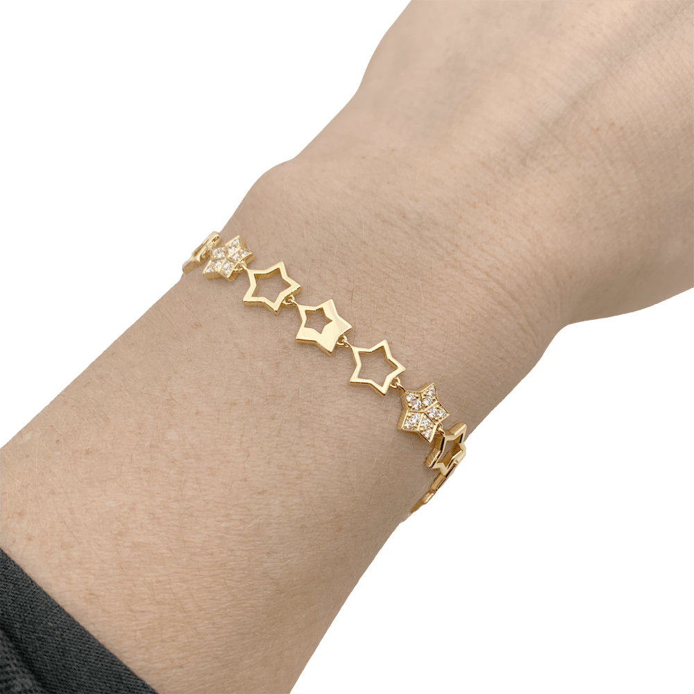 Bracelet Fred, "Star", or jaune et diamants.