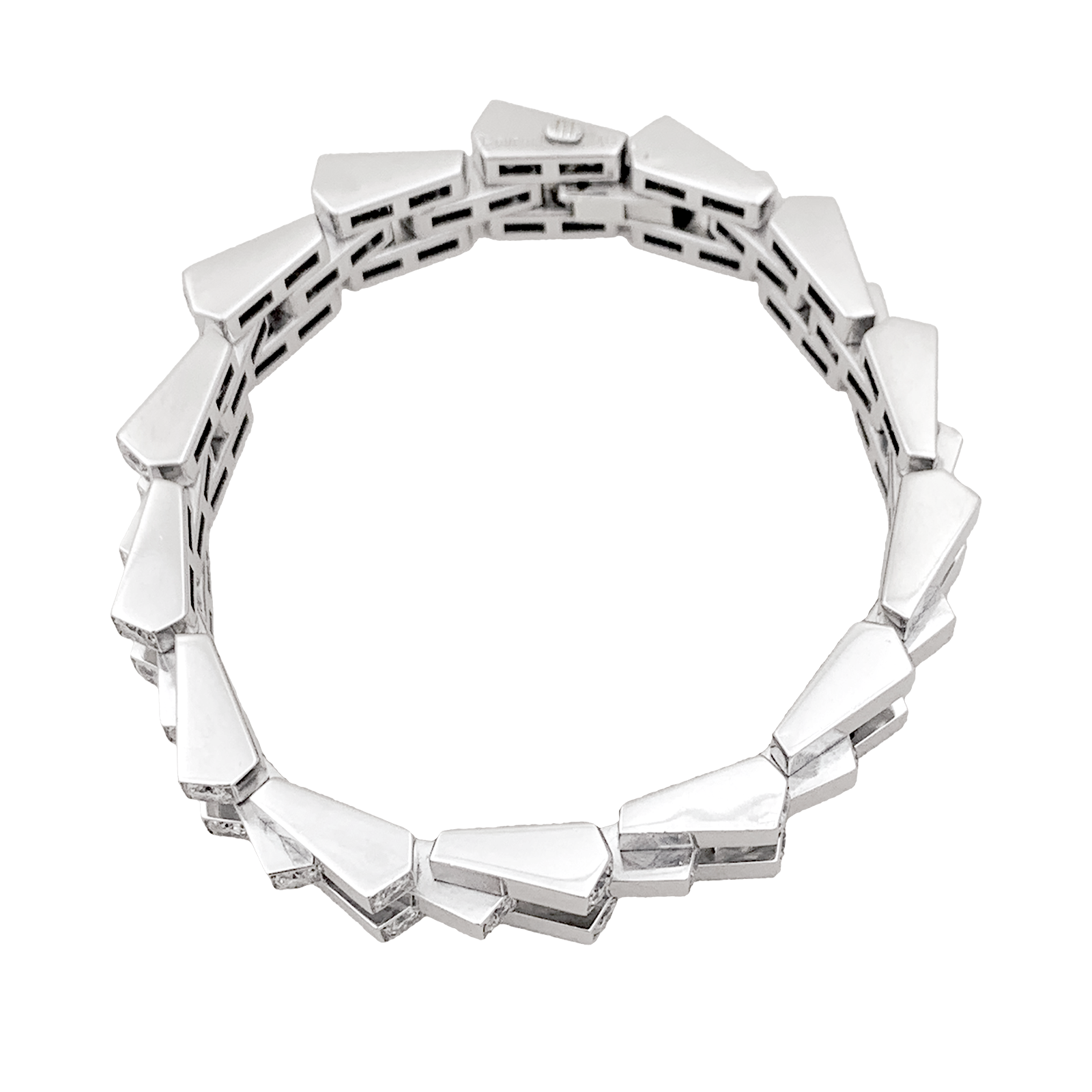 Bracelet Vintage Boucheron, "Crémaillère", platine, diamants.