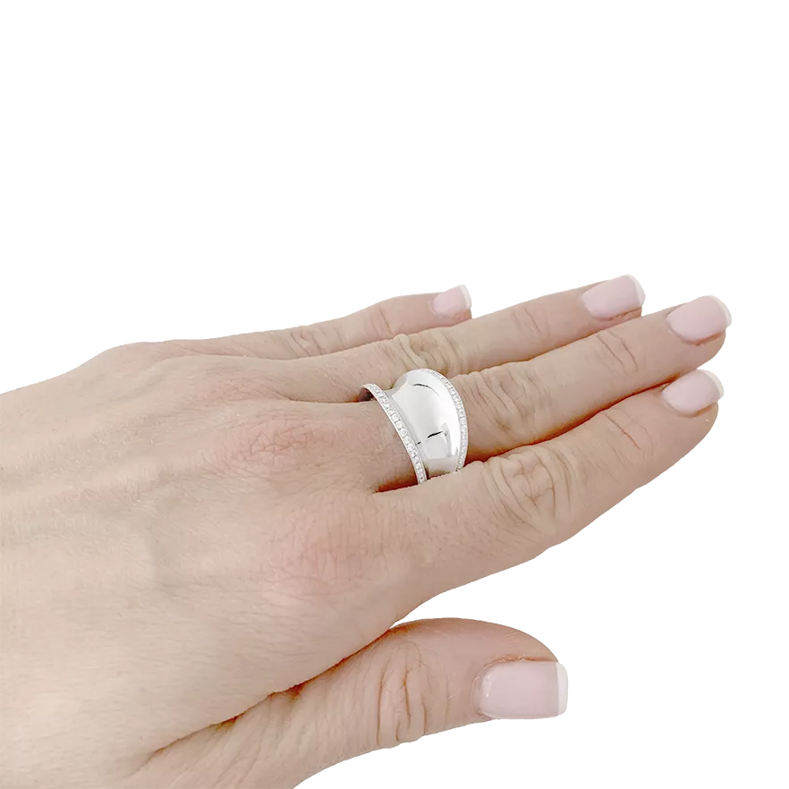 Bague Chopard "Impérial" or blanc, diamants.