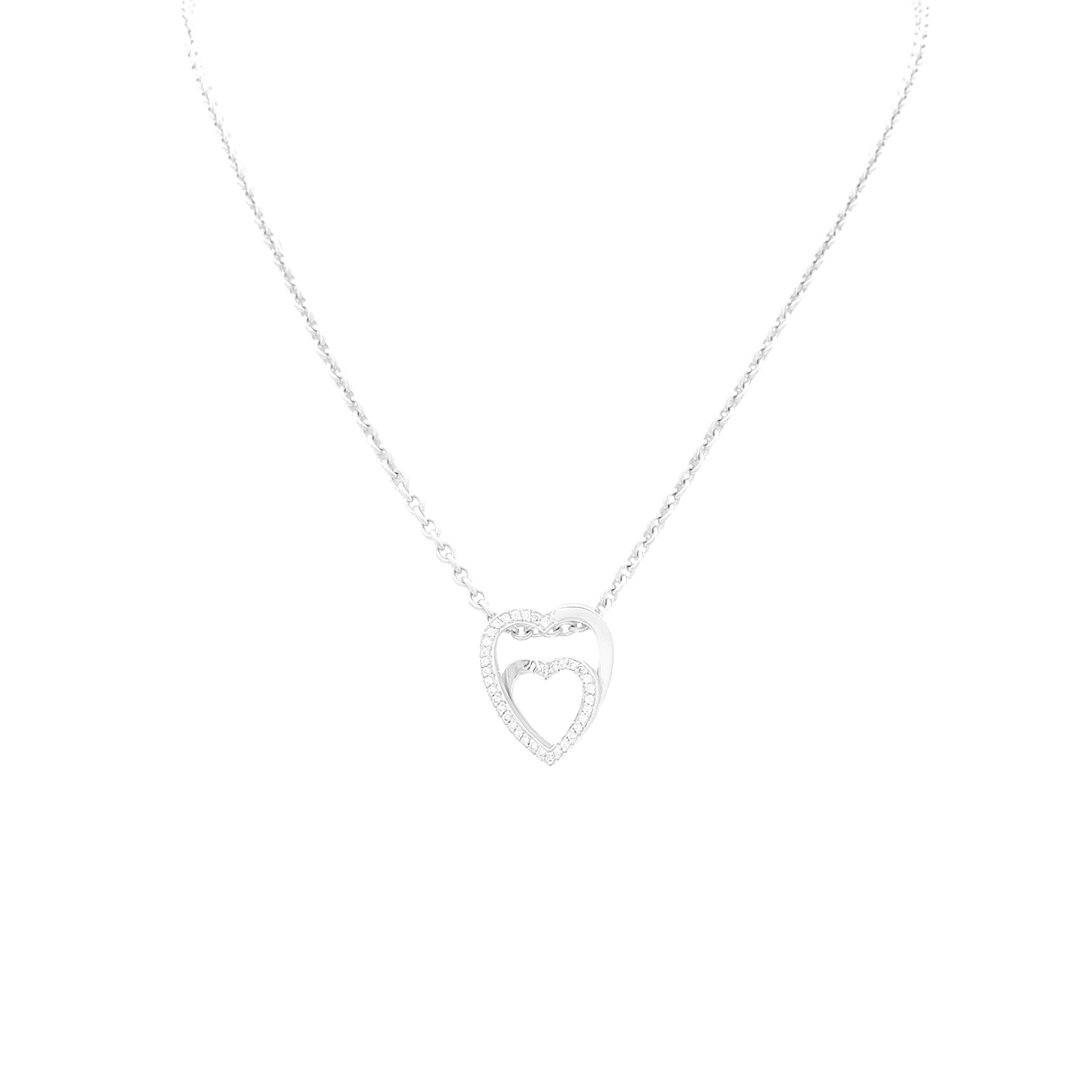 Collier Cartier, "Coeurs", or blanc, diamants.