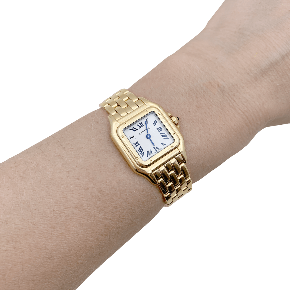 Montre Cartier, "Panthère", or jaune.