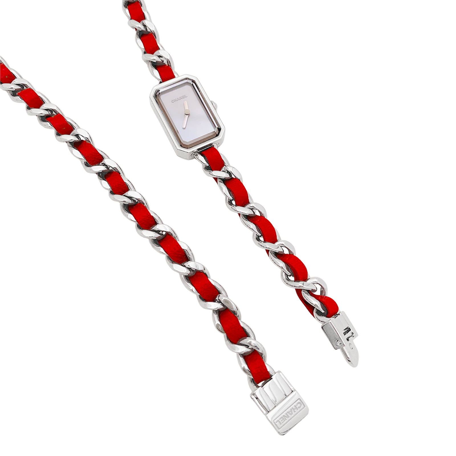 Montre Chanel, "Première Chaîne Iconique", acier, cuir.