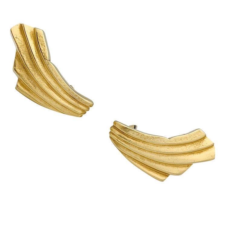 Boucles d'oreilles Lalaounis "Drapé" en or jaune. - Maison Eloe