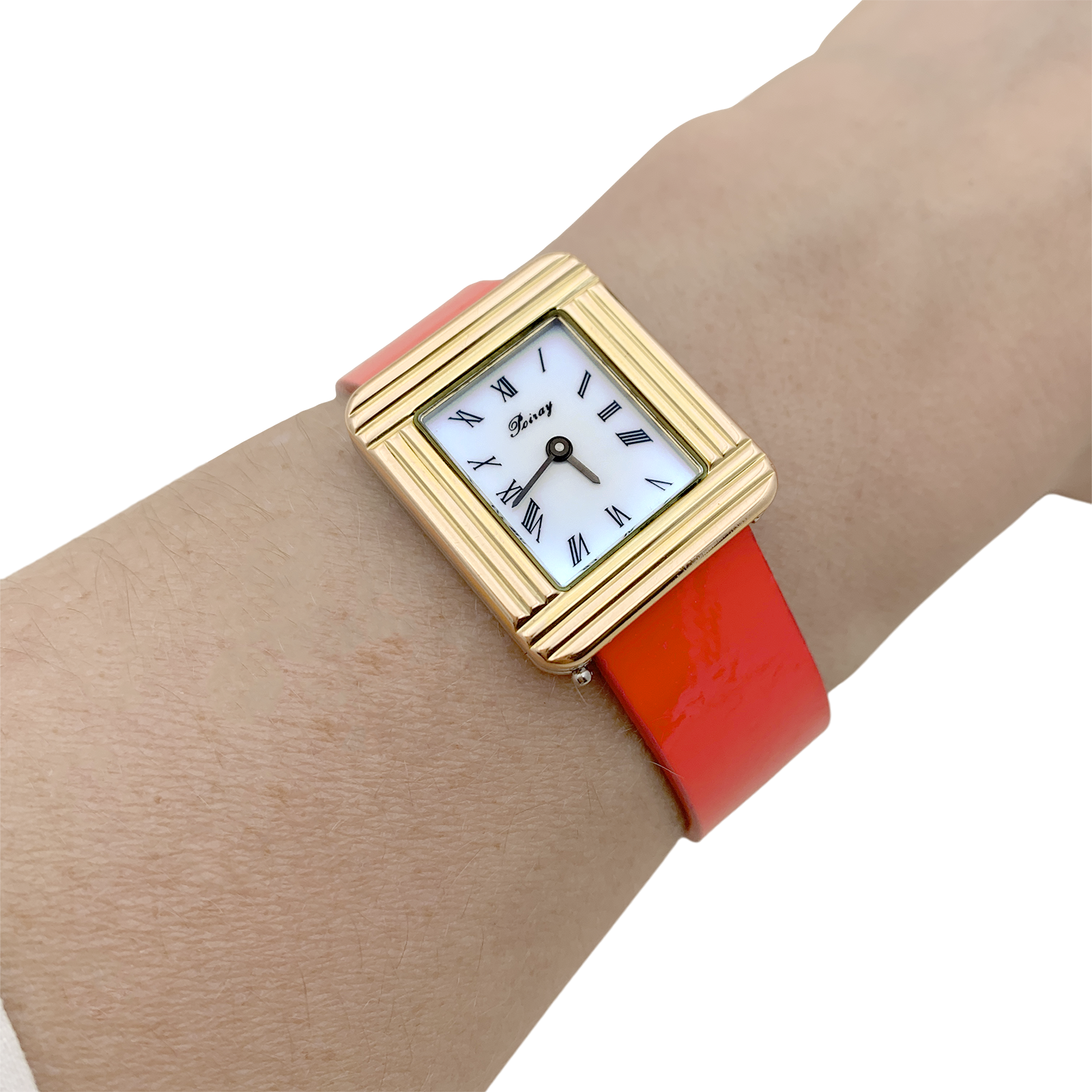 Montre Poiray, "Ma Première", plaqué or, acier.