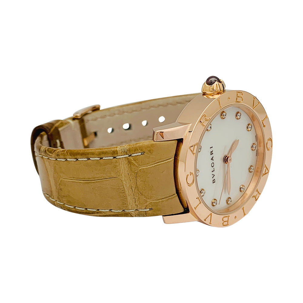 Montre Bulgari, modele "BB33"en or rose