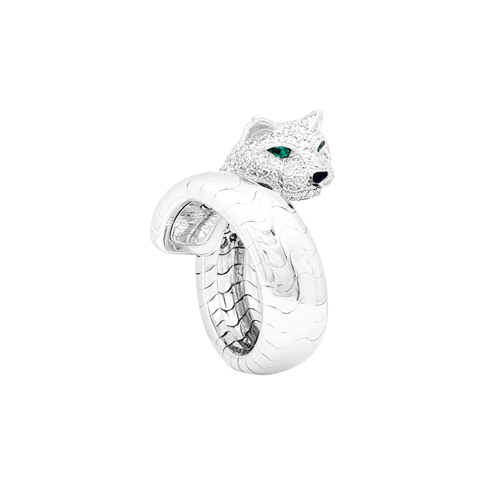 Bague CARTIER, "Lakarda", or blanc, diamants.